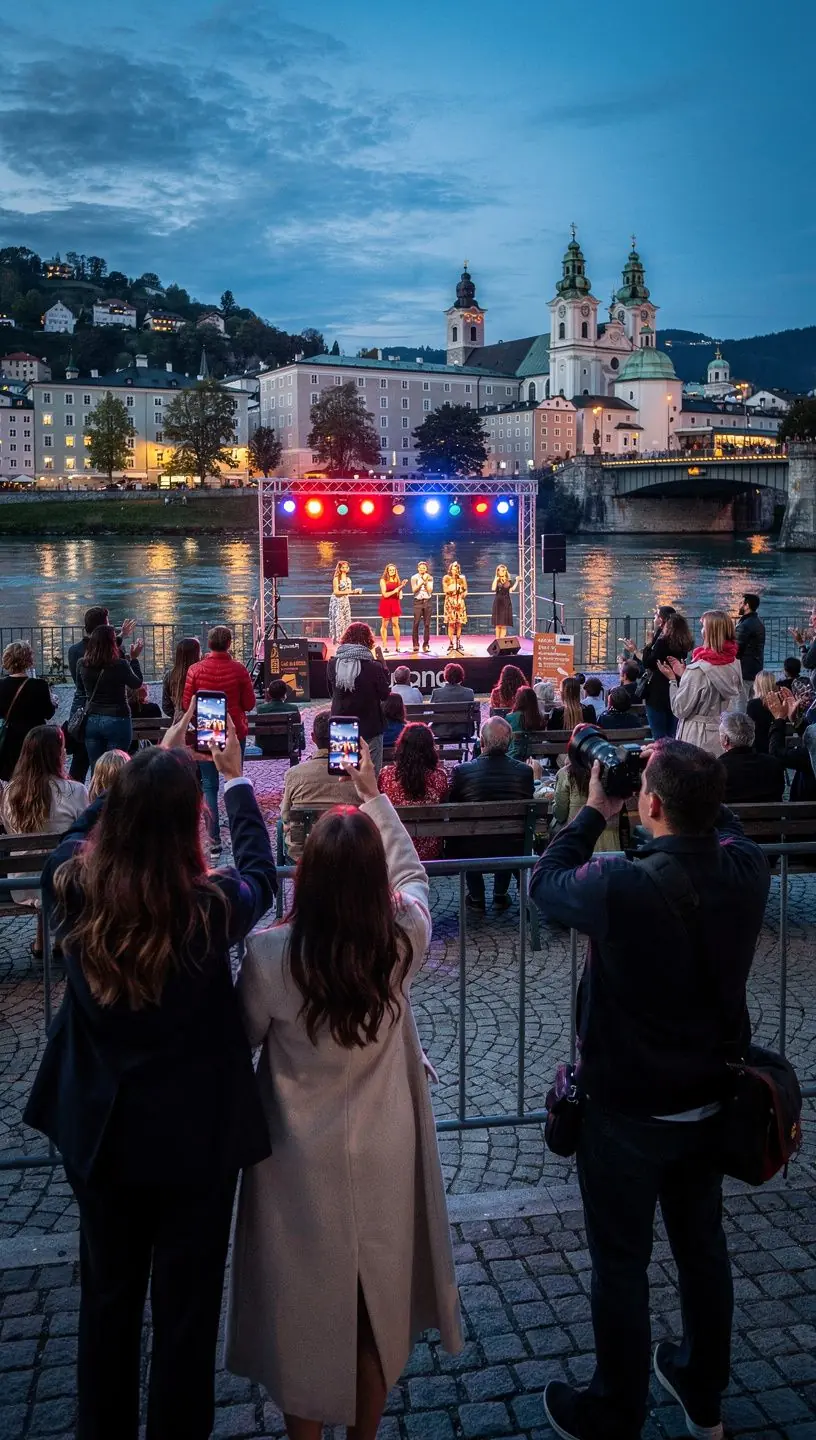 Blick auf historische GebГ¤ude entlang der Donau mit malerischer Flusslandschaft.